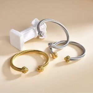 Sophisticated Gold and Silver Cuff Bracelets